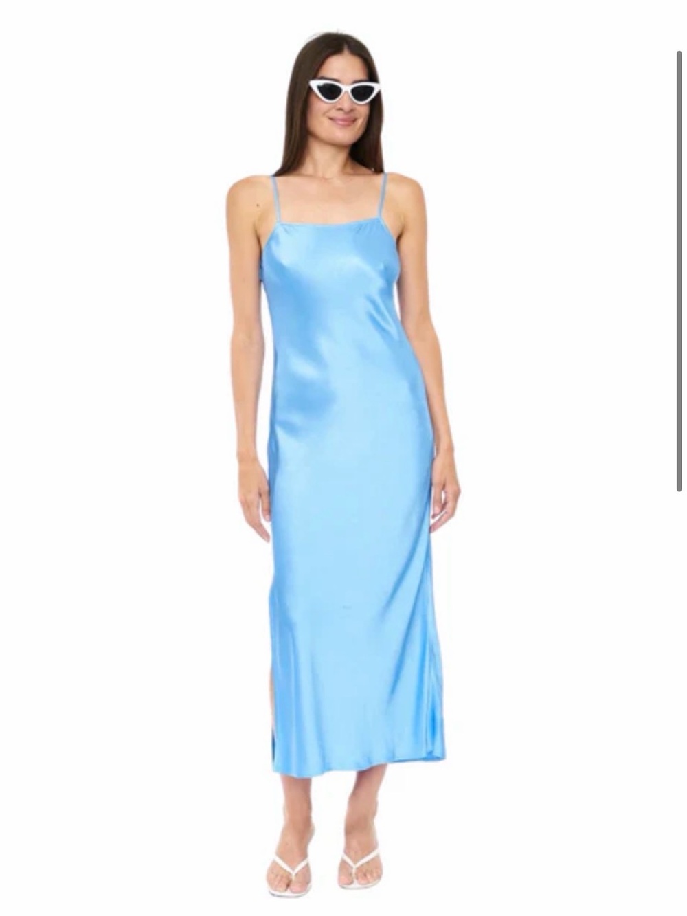 pistola Sky Blue Satin Slip Maxi Dress